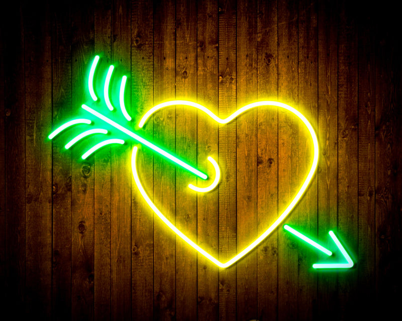 Arrow Through Heart Love Flex Silicone LED Sign (Neon-Style, LED Technology) - LED Gift Works