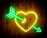 Arrow Through Heart Love Flex Silicone LED Sign (Neon-Style, LED Technology) - Way Up Gifts