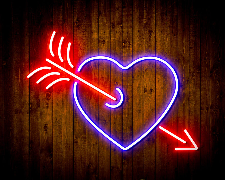 Arrow Through Heart Love Flex Silicone LED Sign (Neon-Style, LED Technology) - Way Up Gifts