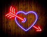 Arrow Through Heart Love Flex Silicone LED Sign (Neon-Style, LED Technology) - Way Up Gifts