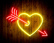 Arrow Through Heart Love Flex Silicone LED Sign (Neon-Style, LED Technology) - LED Gift Works