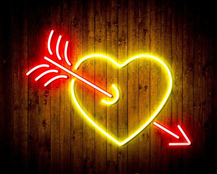 Arrow Through Heart Love Flex Silicone LED Sign (Neon-Style, LED Technology) - Way Up Gifts