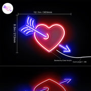 Arrow Through Heart Love Flex Silicone LED Sign (Neon-Style, LED Technology) - LED Gift Works