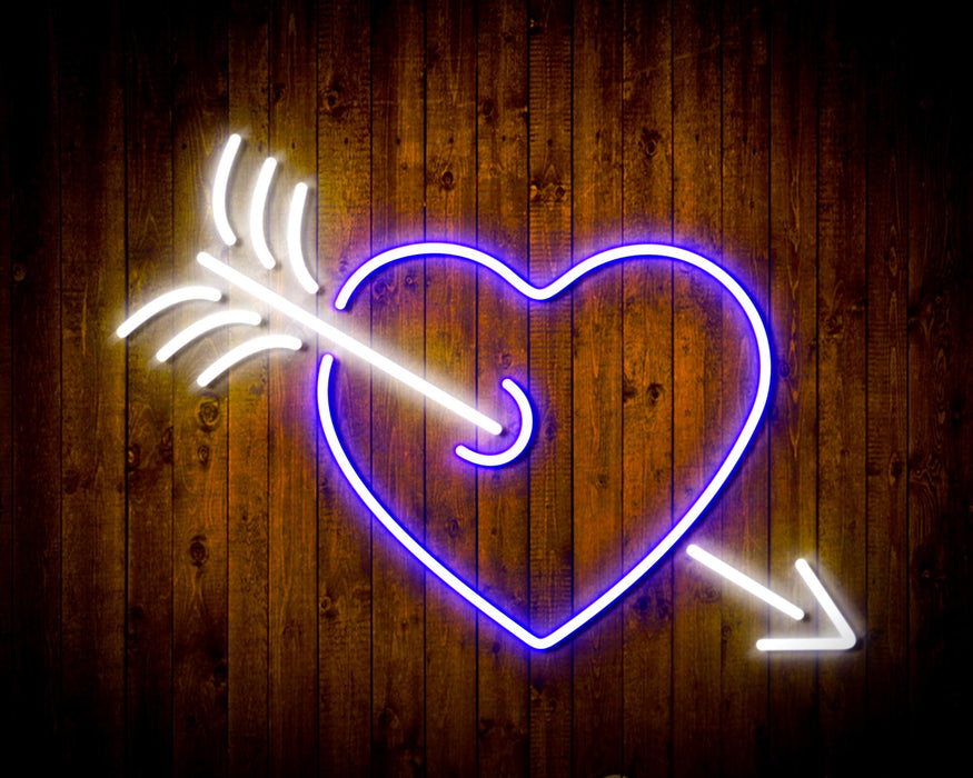 Arrow Through Heart Love Flex Silicone LED Sign (Neon-Style, LED Technology) - Way Up Gifts