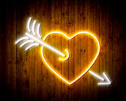 Arrow Through Heart Love Flex Silicone LED Sign (Neon-Style, LED Technology) - LED Gift Works