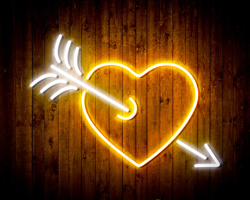 Arrow Through Heart Love Flex Silicone LED Sign (Neon-Style, LED Technology) - Way Up Gifts