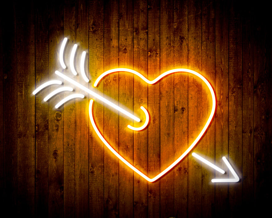 Arrow Through Heart Love Flex Silicone LED Sign (Neon-Style, LED Technology) - Way Up Gifts