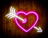 Arrow Through Heart Love Flex Silicone LED Sign (Neon-Style, LED Technology) - Way Up Gifts