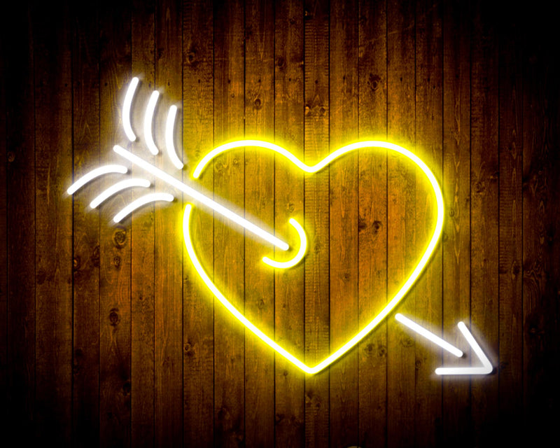 Arrow Through Heart Love Flex Silicone LED Sign (Neon-Style, LED Technology) - LED Gift Works