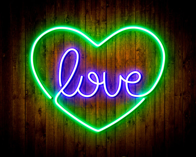 Heart Love Flex Silicone LED Sign (Neon-Style, LED Technology) - LED Gift Works