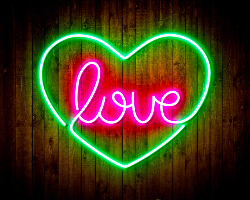 Heart Love Flex Silicone LED Sign (Neon-Style, LED Technology) - LED Gift Works