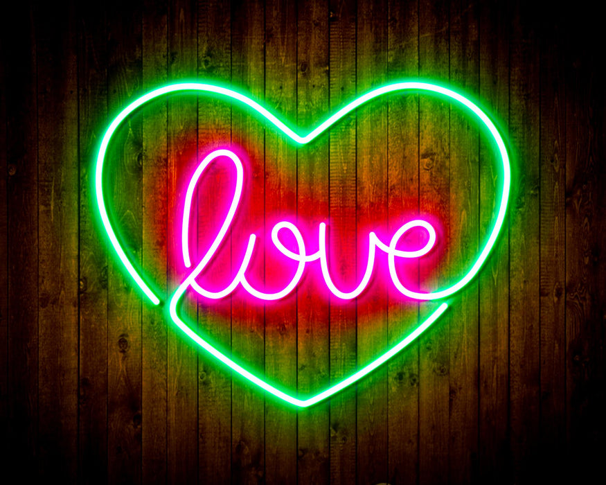 Heart Love Flex Silicone LED Sign (Neon-Style, LED Technology) - Way Up Gifts