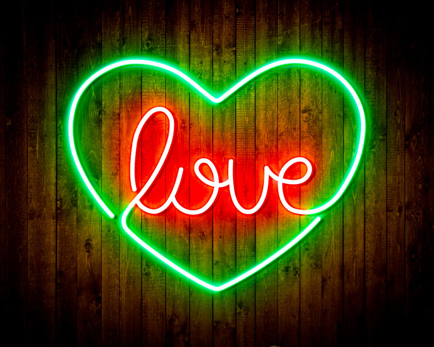 Heart Love Flex Silicone LED Sign (Neon-Style, LED Technology) - Way Up Gifts
