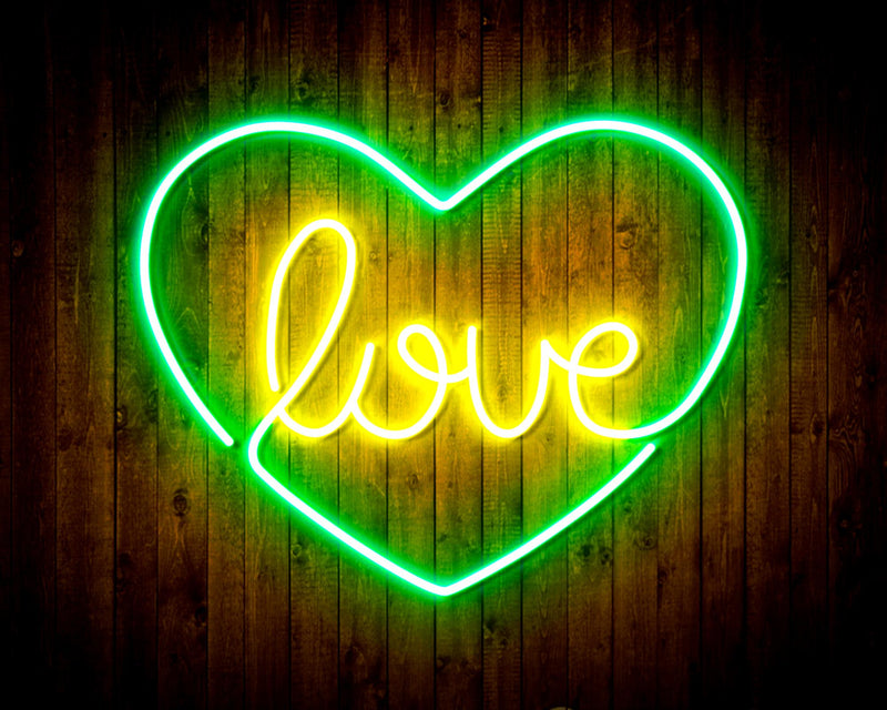 Heart Love Flex Silicone LED Sign (Neon-Style, LED Technology) - LED Gift Works