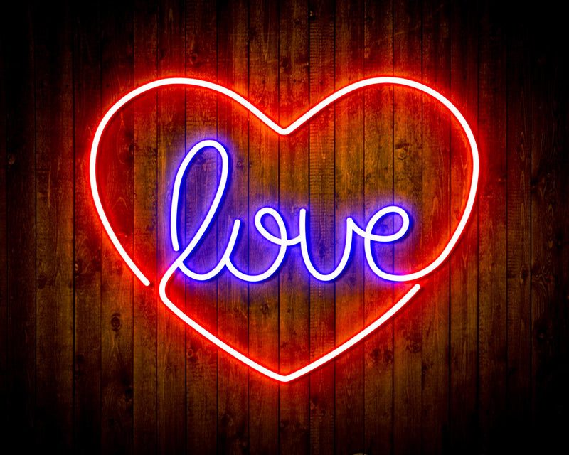 Heart Love Flex Silicone LED Sign (Neon-Style, LED Technology) - LED Gift Works