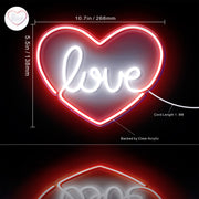 Heart Love Flex Silicone LED Sign (Neon-Style, LED Technology) - LED Gift Works
