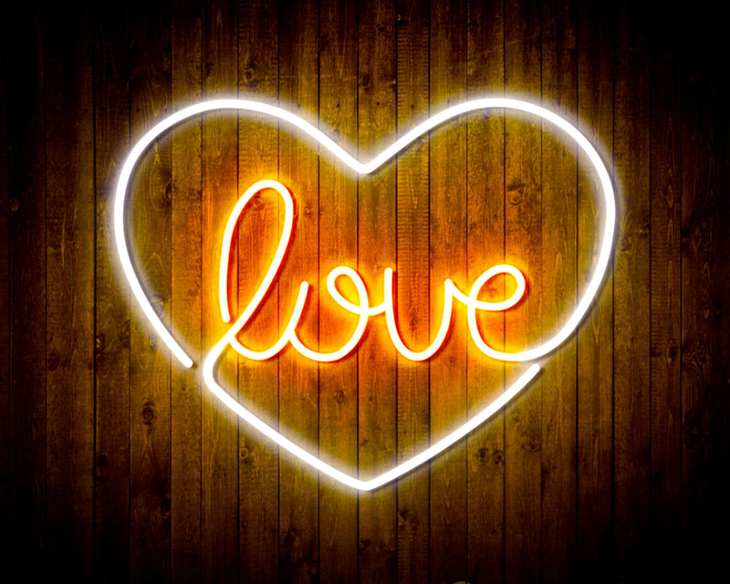 Heart Love Flex Silicone LED Sign (Neon-Style, LED Technology) - LED Gift Works