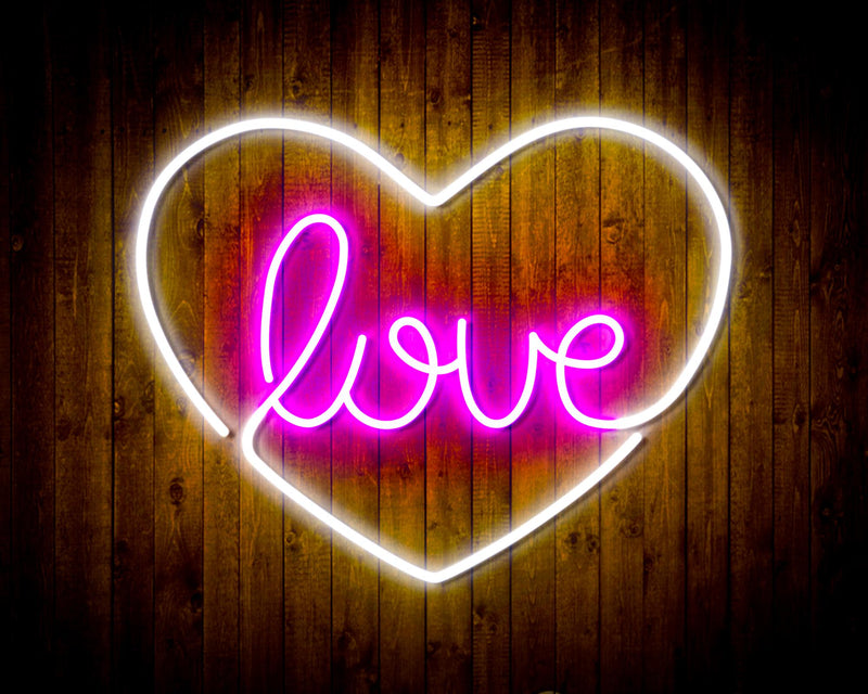 Heart Love Flex Silicone LED Sign (Neon-Style, LED Technology) - LED Gift Works