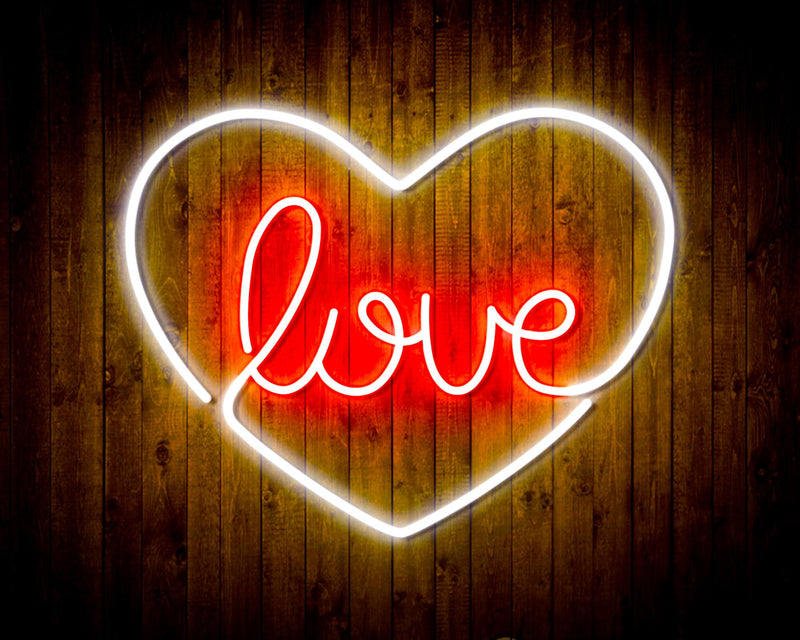 Heart Love Flex Silicone LED Sign (Neon-Style, LED Technology) - LED Gift Works