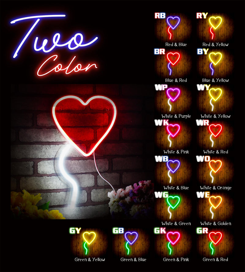Heart Shaped Balloon Flex Silicone LED Sign (Neon-Style, LED Technology) - LED Gift Works