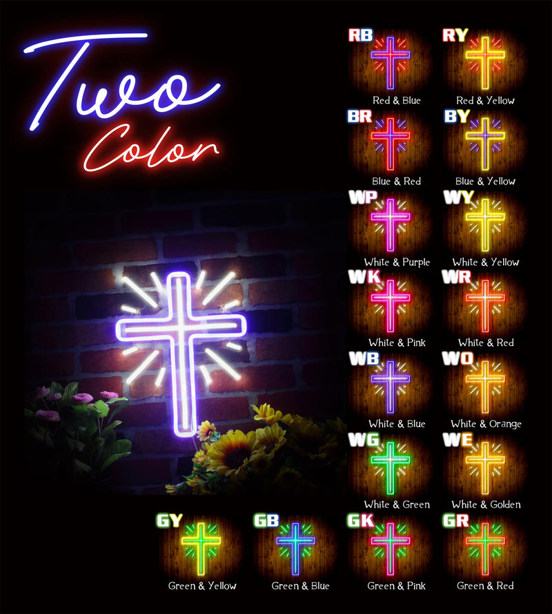 Shining Cross Jesus Christianity Decoration Flex Silicone LED Sign (Neon-Style, LED Technology) - LED Gift Works