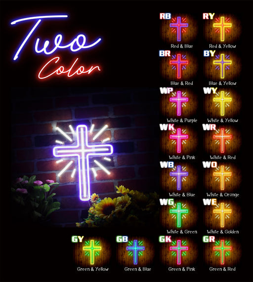 Shining Cross Jesus Christianity Decoration Flex Silicone LED Sign (Neon-Style, LED Technology) - LED Gift Works