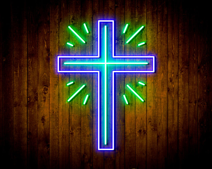 Shining Cross Jesus Christianity Decoration Flex Silicone LED Sign (Neon-Style, LED Technology) - Way Up Gifts
