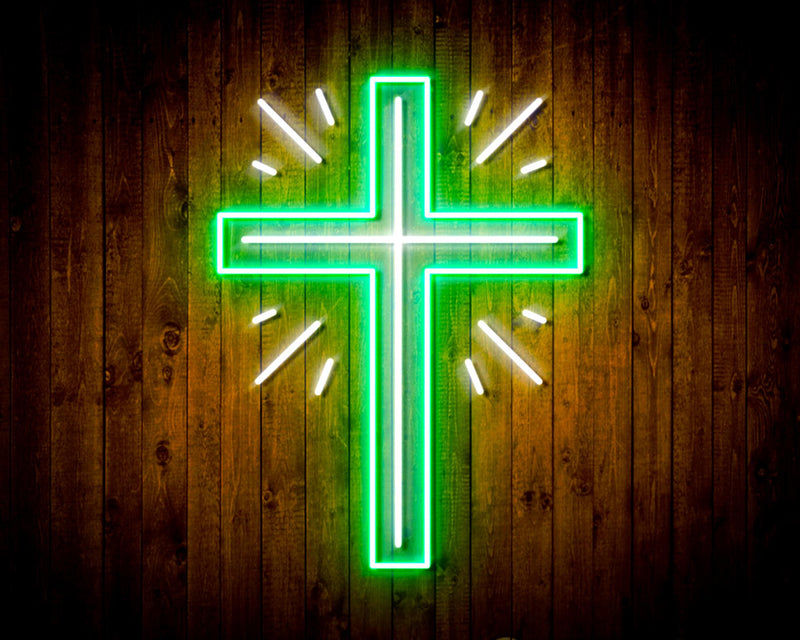Shining Cross Jesus Christianity Decoration Flex Silicone LED Sign (Neon-Style, LED Technology) - LED Gift Works