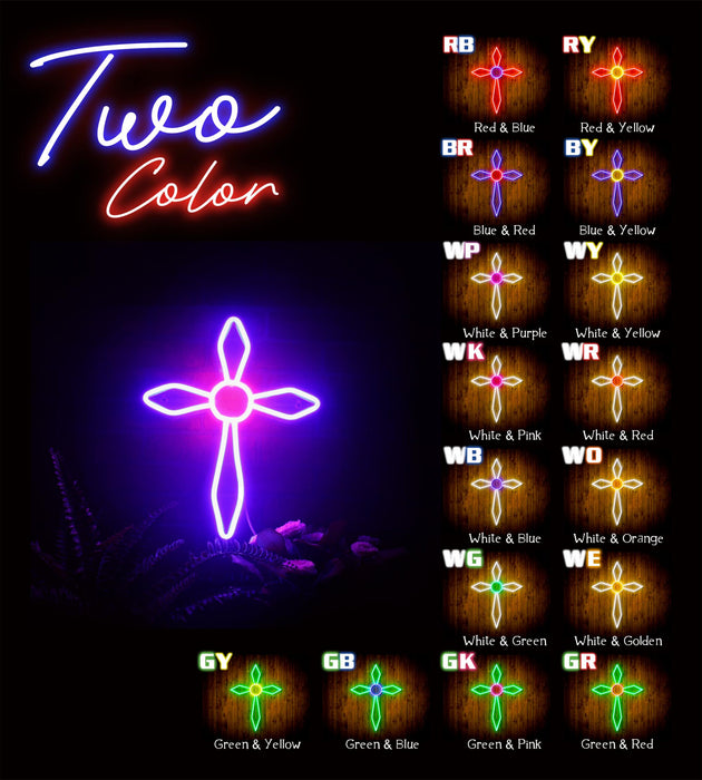 Holy Cross Jesus Christianity Flex Silicone LED Sign (Neon-Style, LED Technology) - Way Up Gifts