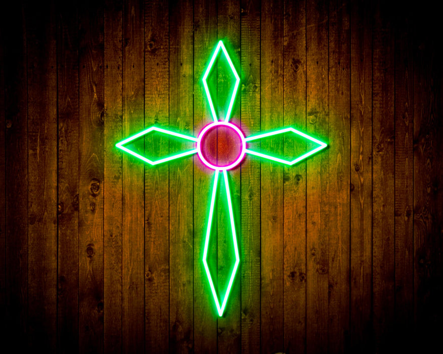 Holy Cross Jesus Christianity Flex Silicone LED Sign (Neon-Style, LED Technology) - Way Up Gifts