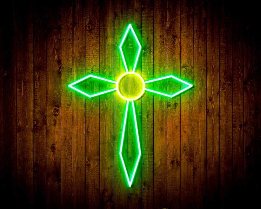 Holy Cross Jesus Christianity Flex Silicone LED Sign (Neon-Style, LED Technology) - Way Up Gifts
