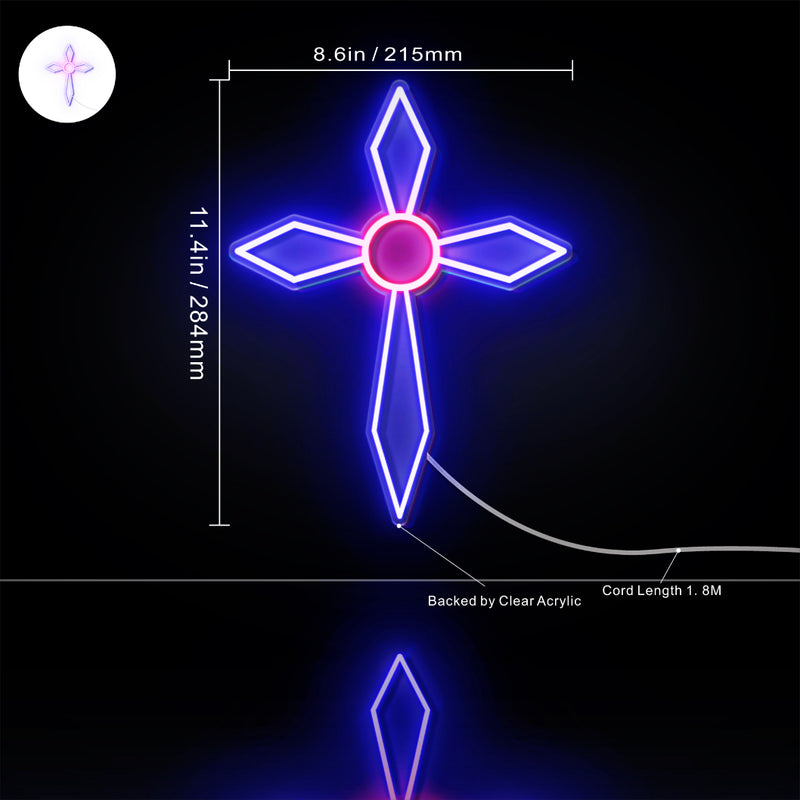 Holy Cross Jesus Christianity Flex Silicone LED Sign (Neon-Style, LED Technology) - LED Gift Works