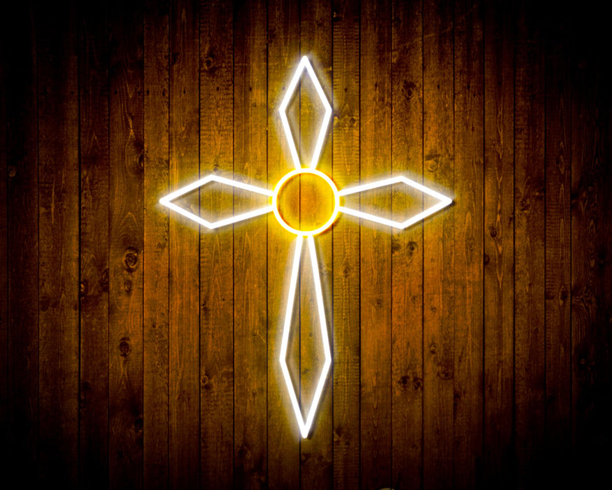 Holy Cross Jesus Christianity Flex Silicone LED Sign (Neon-Style, LED Technology) - Way Up Gifts