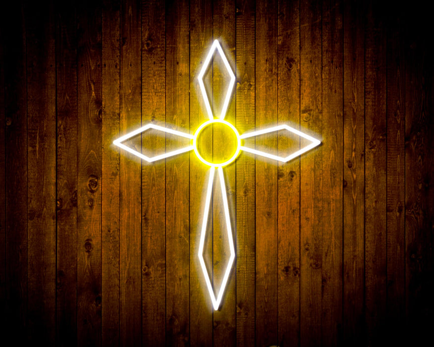 Holy Cross Jesus Christianity Flex Silicone LED Sign (Neon-Style, LED Technology) - Way Up Gifts
