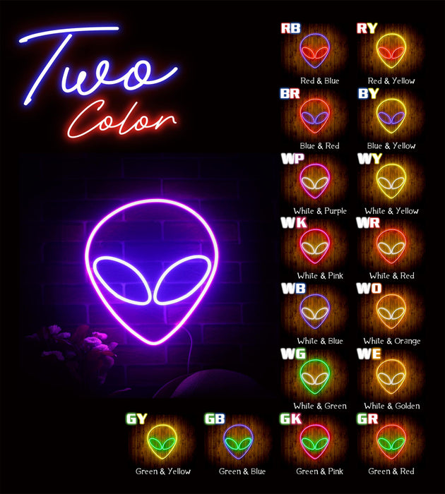 Alien Face Flex Silicone LED Sign (Neon-Style, LED Technology) - Way Up Gifts