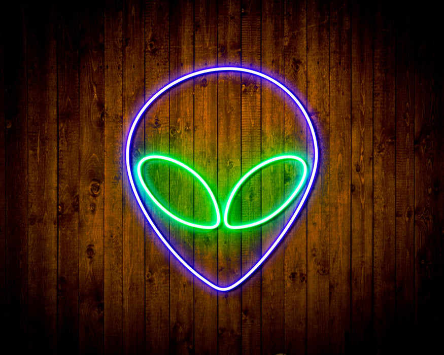 Alien Face Flex Silicone LED Sign (Neon-Style, LED Technology) - Way Up Gifts