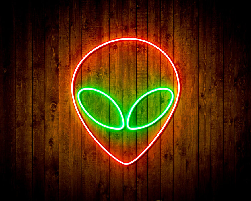 Alien Face Flex Silicone LED Sign (Neon-Style, LED Technology) - Way Up Gifts