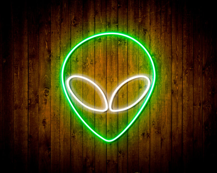 Alien Face Flex Silicone LED Sign (Neon-Style, LED Technology) - Way Up Gifts