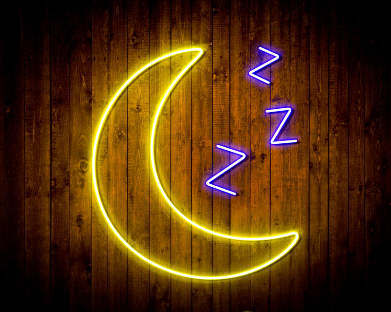 Sleepy Moon Night Light Flex Silicone LED Sign (Neon-Style, LED Technology) - LED Gift Works