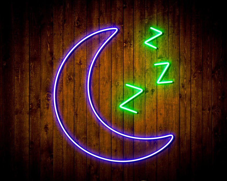 Sleepy Moon Night Light Flex Silicone LED Sign (Neon-Style, LED Technology) - Way Up Gifts