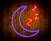 Sleepy Moon Night Light Flex Silicone LED Sign (Neon-Style, LED Technology) - LED Gift Works