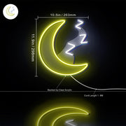 Sleepy Moon Night Light Flex Silicone LED Sign (Neon-Style, LED Technology) - LED Gift Works
