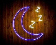 Sleepy Moon Night Light Flex Silicone LED Sign (Neon-Style, LED Technology) - LED Gift Works