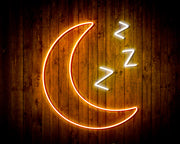 Sleepy Moon Night Light Flex Silicone LED Sign (Neon-Style, LED Technology) - LED Gift Works