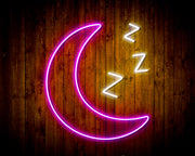 Sleepy Moon Night Light Flex Silicone LED Sign (Neon-Style, LED Technology) - LED Gift Works