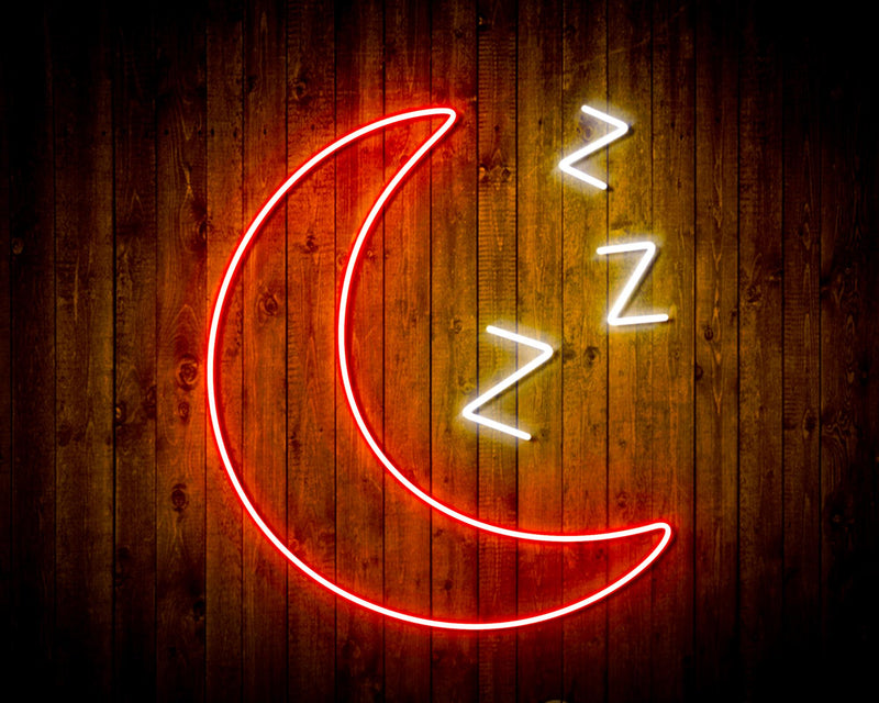 Sleepy Moon Night Light Flex Silicone LED Sign (Neon-Style, LED Technology) - LED Gift Works