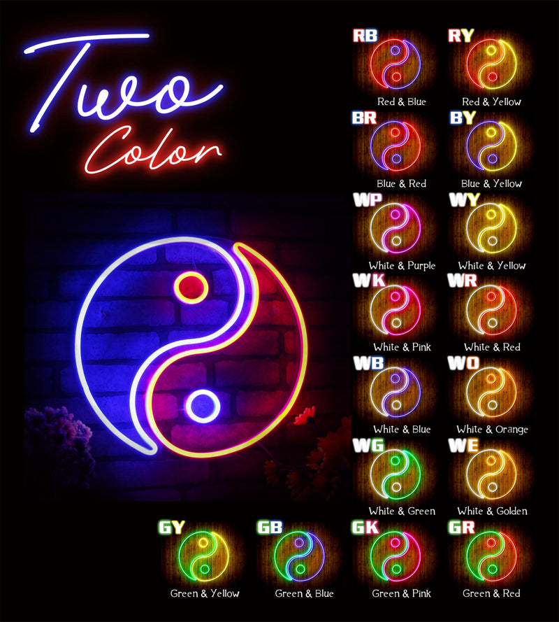 Tai Chi Symbol Yin and Yang Flex Silicone LED Sign (Neon-Style, LED Technology) - LED Gift Works