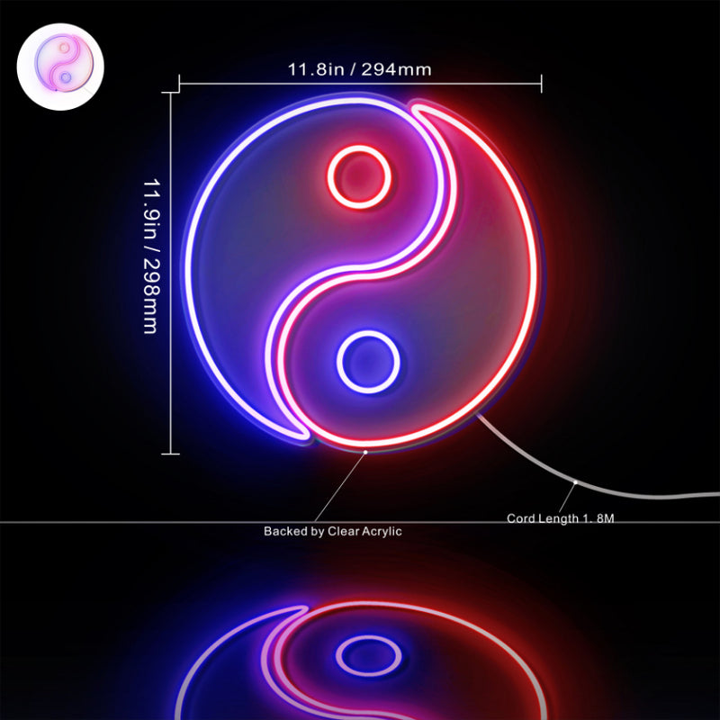 Tai Chi Symbol Yin and Yang Flex Silicone LED Sign (Neon-Style, LED Technology) - LED Gift Works
