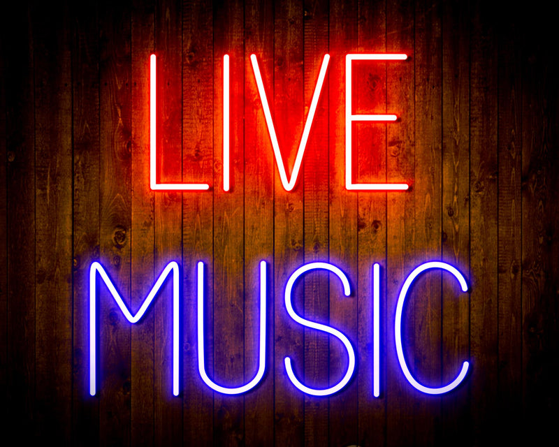 Live Music Bar Flex Silicone LED Sign (Neon-Style, LED Technology) - LED Gift Works