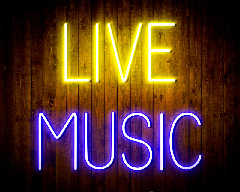Live Music Bar Flex Silicone LED Sign (Neon-Style, LED Technology) - LED Gift Works